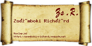 Zsámboki Richárd névjegykártya