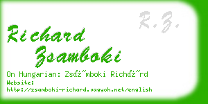 richard zsamboki business card